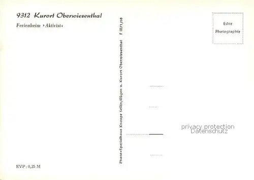 AK / Ansichtskarte Oberwiesenthal_Erzgebirge Ferienheim Aktivist Oberwiesenthal Erzgebirge