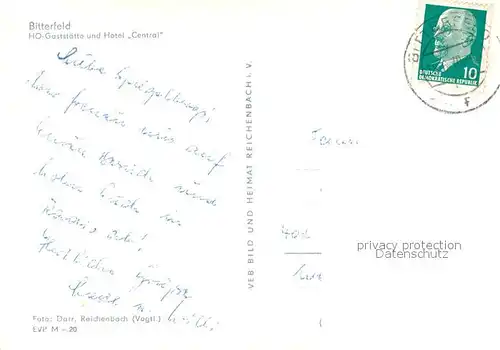 AK / Ansichtskarte Bitterfeld HO Gaststaette und Hotel Central Bitterfeld