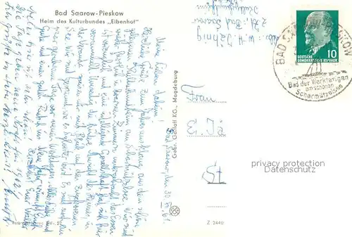 AK / Ansichtskarte Bad_Saarow Pieskow Heim des Kulturbundes Eibenhof Bad_Saarow Pieskow