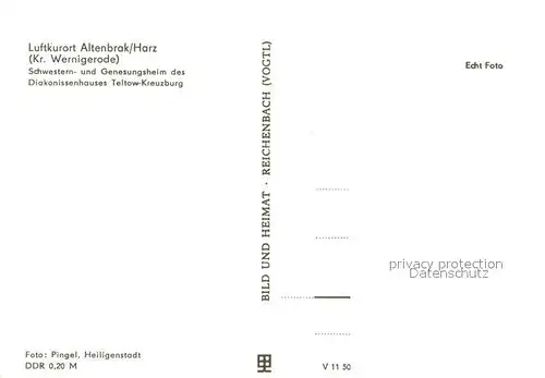 AK / Ansichtskarte Altenbrak_Harz Schwestern und Genesungsheim des Diakonissenhauses Teltow Kreuzburg Altenbrak Harz