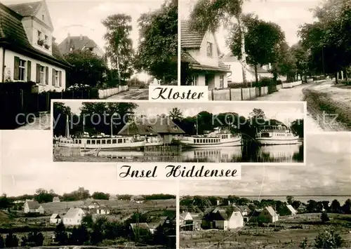 AK / Ansichtskarte Insel_Hiddensee Kloster Hiddensee Panorama Faehren Insel Hiddensee