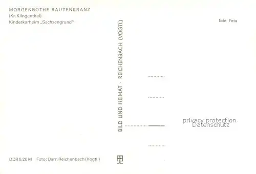 AK / Ansichtskarte Rautenkranz_Vogtland Kinderkurheim Sachsengrund Rautenkranz_Vogtland