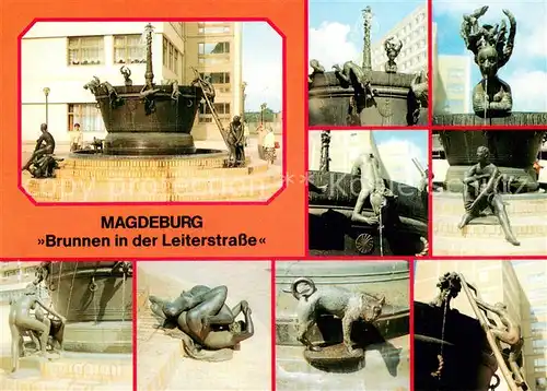 AK / Ansichtskarte Magdeburg Brunnen in der Leiterstrasse Plastik Skulpturen Magdeburg