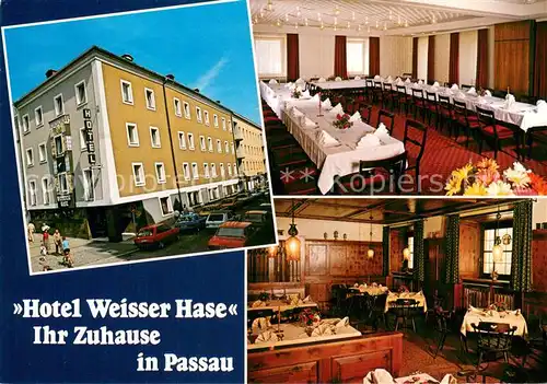 AK / Ansichtskarte Passau Hotel Weisser Hase Gaststube Speisesaal Passau