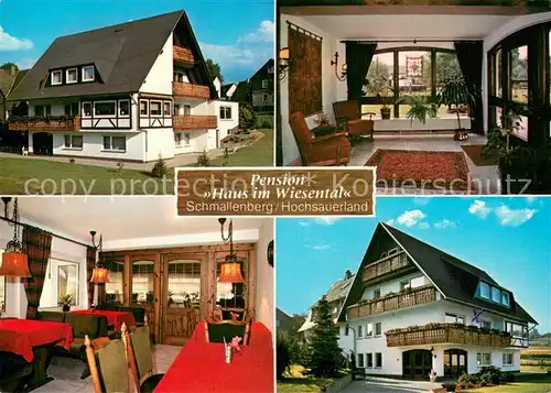 AK / Ansichtskarte Schmallenberg Pension Haus im Wiesental Gastraeume Schmallenberg