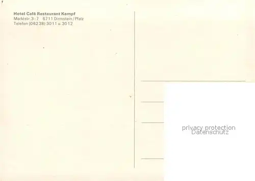 AK / Ansichtskarte Dirmstein Hotel Cafe Restaurant Kempf Dirmstein