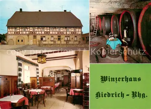AK / Ansichtskarte Kiedrich Winzerhaus Kiedrich Gaststube Weinkeller Kiedrich