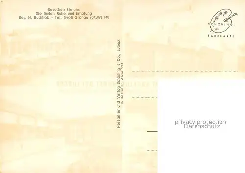 AK / Ansichtskarte Gross_Groenau Restaurant Absolonshorst  Gastraum Park Gross Groenau