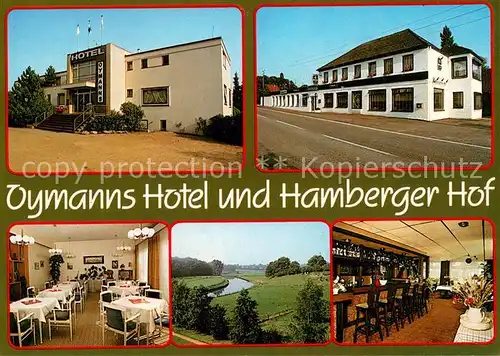 AK / Ansichtskarte Hamberge_Holstein Oymanns Hotel und Hamberger Hof Gaststube Bar Panorama Hamberge_Holstein