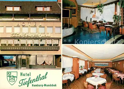 AK / Ansichtskarte Wandsbek Hotel Tiefenthal Gaststube Speisesaal Wandsbek