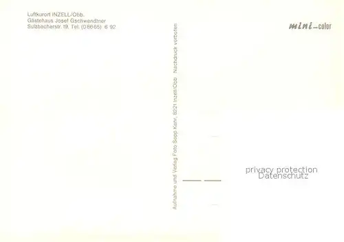 AK / Ansichtskarte Inzell Gaestehaus Gschwendtner Inzell
