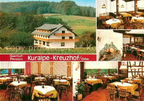 AK / Ansichtskarte Lautertal_Odenwald Gasthof Pension Kuralpe Kreuzhof Gastram Lautertal Odenwald