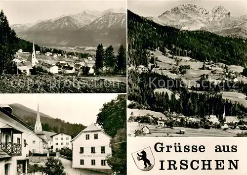 AK / Ansichtskarte Irschen_Kaernten Sommerfrische im Drautal Ortsmotiv mit Kirche Alpen Irschen Kaernten