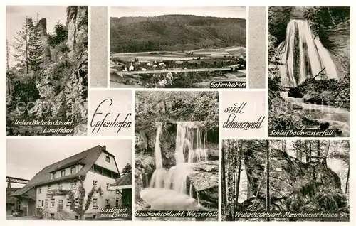 AK / Ansichtskarte Epfenhofen Lunzifelsen Panorama Wasserfall Gauchachschlucht Schleifbachwasserfall Gasthaus zum Loewen Wutachschlucht Mannheimer Felsen Epfenhofen