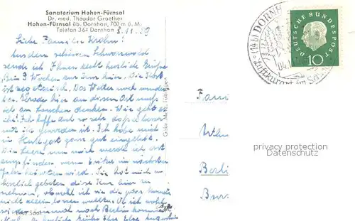 AK / Ansichtskarte Hohenfuernsal Sanatorium Hohen Fuernsal Aufenthaltsraum Hohenfuernsal