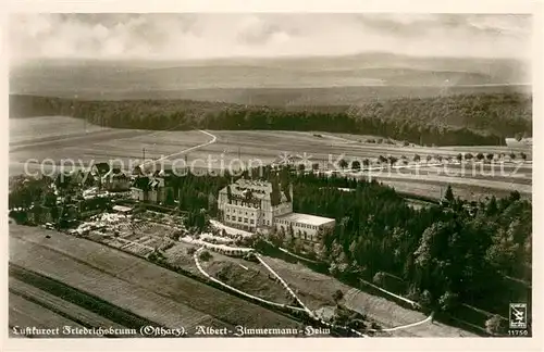 AK / Ansichtskarte Friedrichsbrunn_Harz Albert Zimmermann Heim Fliegeraufnahme Friedrichsbrunn Harz