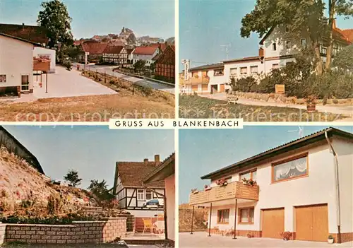 AK / Ansichtskarte Blankenbach_Sontra Gasthaus Pension Schuessler Ortsansicht Blankenbach_Sontra