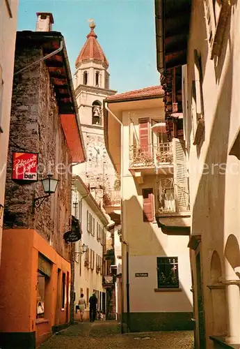 AK / Ansichtskarte Ascona_TI Altstadt Gasse Kirchturm Ascona_TI
