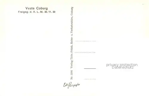 AK / Ansichtskarte Coburg Veste Coburg Fliegeraufnahme Coburg