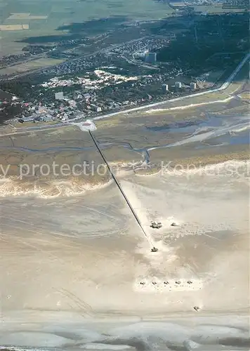 AK / Ansichtskarte St_Peter Ording Seebruecke Sandbank Kurzentrum Fliegeraufnahme St_Peter Ording