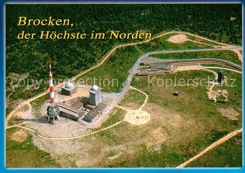 AK / Ansichtskarte Brocken_Harz Fliegeraufnahme mit UKW und Fernsehsender Brocken Harz