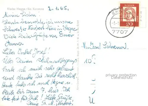 AK / Ansichtskarte Konstanz_Bodensee Kloster Hegne Fliegeraufnahme Konstanz_Bodensee