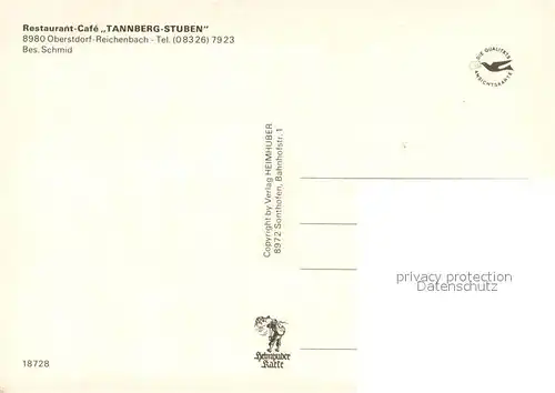 AK / Ansichtskarte Reichenbach_Oberstdorf Restaurant Cafe Tannberg Stuben Alpenblick Reichenbach_Oberstdorf