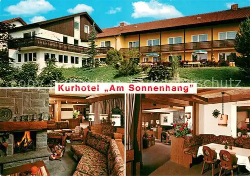 AK / Ansichtskarte Oy Kurhotel Am Sonnenhang Restaurant Kaminecke Terrasse Oy