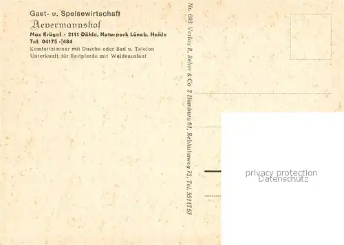 AK / Ansichtskarte Doehle Gasthaus Restaurant Aevermannshof Fremdenzimmer Doehle