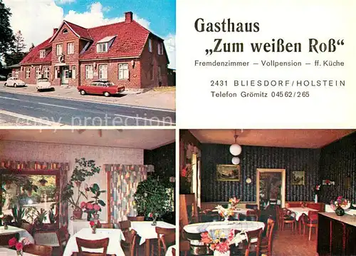 AK / Ansichtskarte Bliesdorf_Schashagen Gasthaus Zum weissen Ross Restaurant Bliesdorf Schashagen