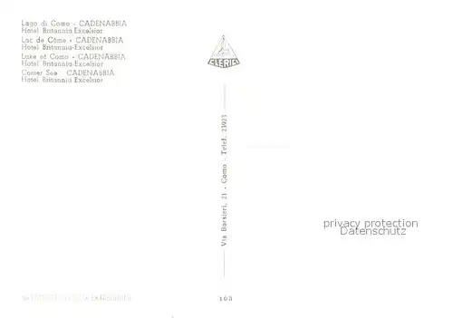 AK / Ansichtskarte Cadenabbia_Lago_di_Como Hotel Britannia am Comer See Cadenabbia_Lago_di_Como