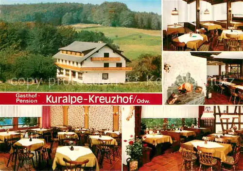 AK / Ansichtskarte Lautertal_Odenwald Gasthof Pension Kuralpe Kreuzhof Restaurant Kamin Lautertal Odenwald