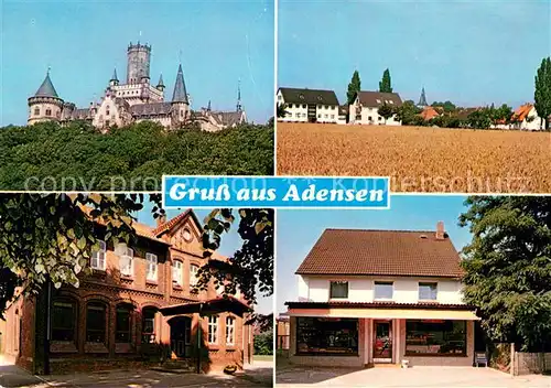 AK / Ansichtskarte Adensen Ortsansicht Grundschule Ladengeschaeft Schloss Adensen