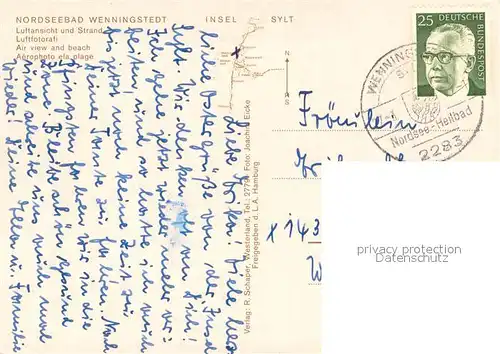 AK / Ansichtskarte Wenningstedt_Sylt Fliegeraufnahme Wenningstedt_Sylt