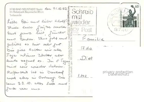 AK / Ansichtskarte Bad_Neustadt im Naturpark Bayerische Rhoen Fliegeraufnahme Bad_Neustadt