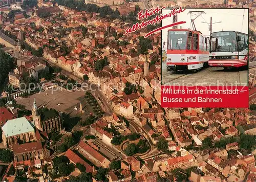 AK / Ansichtskarte Erfurt Fliegeraufnahme Bus und Strassenbahn Erfurt