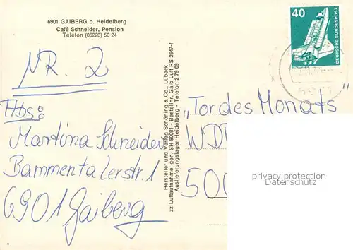 AK / Ansichtskarte Gaiberg Fliegeraufnahme Cafe Schneider Gaiberg