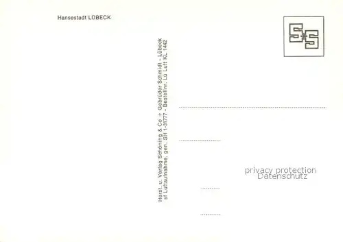 AK / Ansichtskarte Luebeck Holsten Tor Kirche Fliegeraufnahme Luebeck