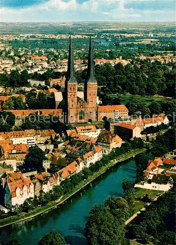 AK / Ansichtskarte Luebeck Fliegeraufnahme mit Kirche Luebeck