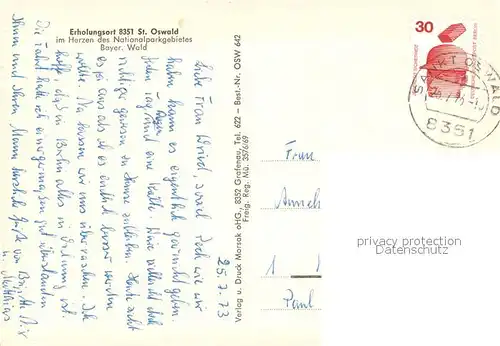 AK / Ansichtskarte St_Oswald_Sankt_Oswald Riedlhuette Fliegeraufnahme St_Oswald