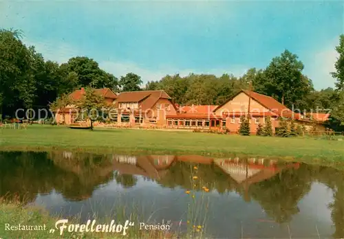 AK / Ansichtskarte Huenzingen Restaurant Pension Forellenhof Teich Huenzingen