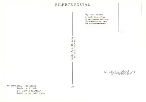 AK / Ansichtskarte Luso_Mealhada Fonte de Sao Joao Luso Mealhada