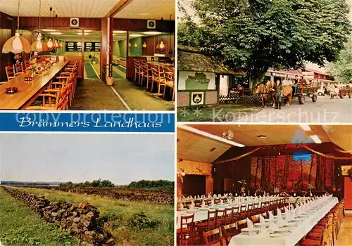 AK / Ansichtskarte Langenhausen Bruemmers Landhaus Gaststaette Restaurant Festsaal Kegelbahnen Ponywagen Landschaftspanorama Langenhausen