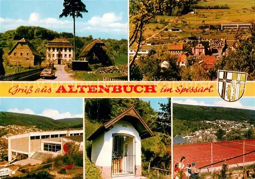 AK / Ansichtskarte Altenbuch_Unterfranken Ortsansichten Schule Kapelle Tennisplatz Altenbuch Unterfranken