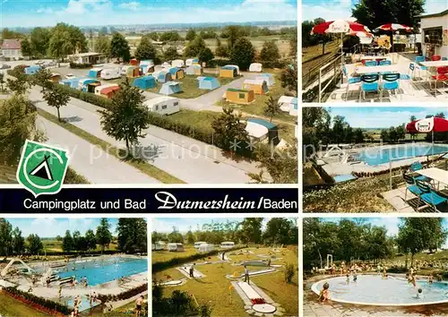 AK / Ansichtskarte Durmersheim Campingplatz Freibad Minigolf Gaststaette Terrasse Durmersheim