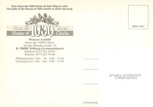 AK / Ansichtskarte Gremmelsbach Haus der 1000 Uhren Schwarzwaldladen Gremmelsbach