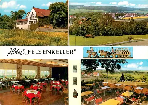 AK / Ansichtskarte Lauenau Hotel Felsenkeller Restaurant Terrasse Landschaftspanorama Lauenau