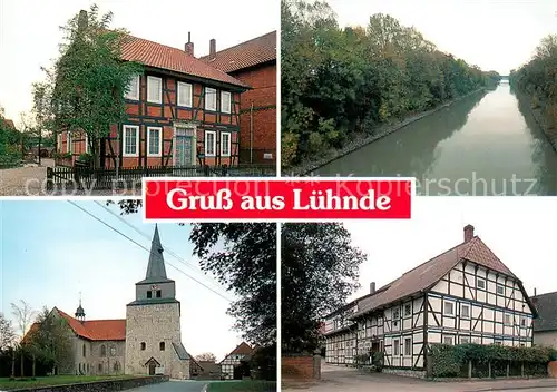 AK / Ansichtskarte Luehnde Ortsmotive Kirche Kanal Luehnde