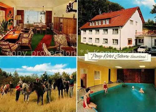 AK / Ansichtskarte Eisborn Pony Hotel Gasthof zur Post Reiterferien Hallenbad Eisborn