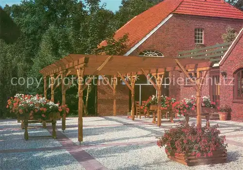 AK / Ansichtskarte Hopels_Friedeburg Forsthaus Bohnens Gaststaette Terrasse Hopels Friedeburg